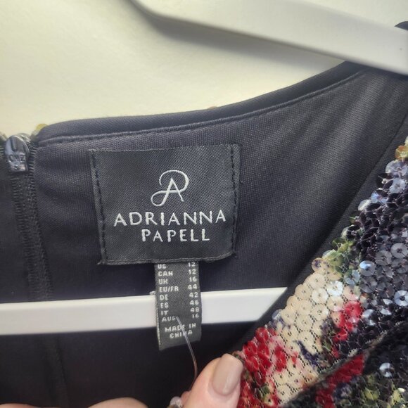 Brand New Adrianna Papell Dress size 12 Sequin Floral - Picture 4 of 4